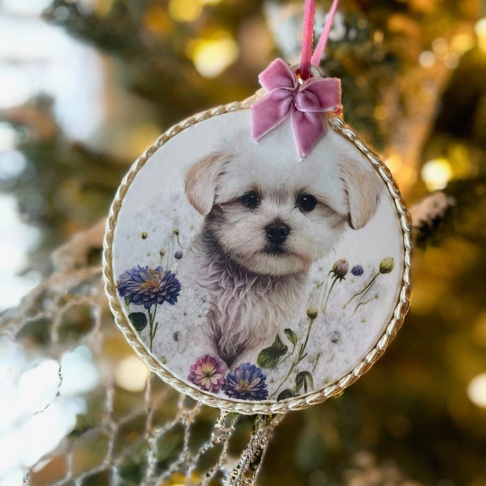 Bichon frise christmas ornament